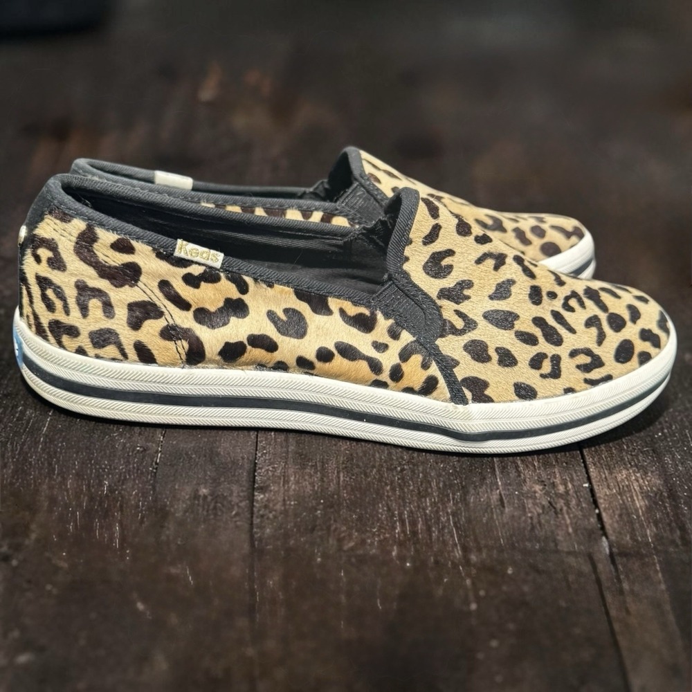 Keds x Kate Spade New York Double Decker Leopard Print Calf  Slip on sneakers 9 - Picture 10 of 16